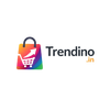 Logo of Trendino with a colorful shopping bag and cart icon on a white background
